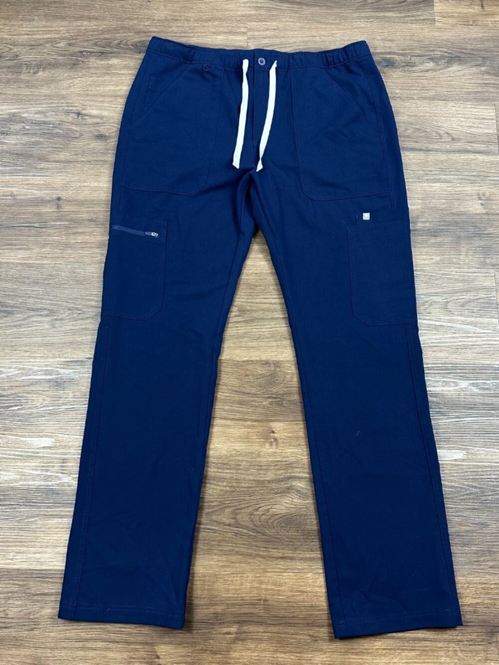 FIGS Technical Collection Blue Cargo Scrub Pants Mens Large Drawstring